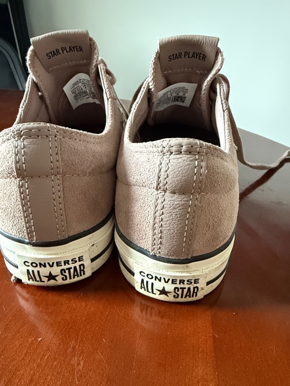 Converse Low Top Suede Sneakers in Dusty Pink and White - Picture 2 of 3
